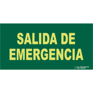 Señal / Cartel de Salida de emergencia. Clase A