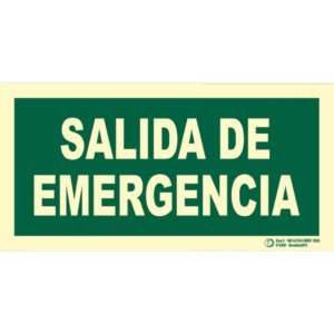 Señal / Cartel de Salida de emergencia. Clase B
