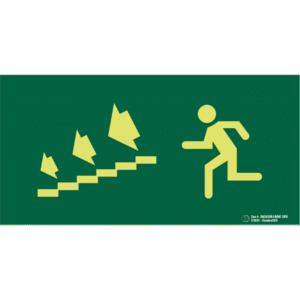 Señal / Cartel de Salida escalera evacuación. Clase A