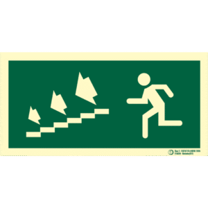 Señal / Cartel de Salida escalera evacuación. Clase B