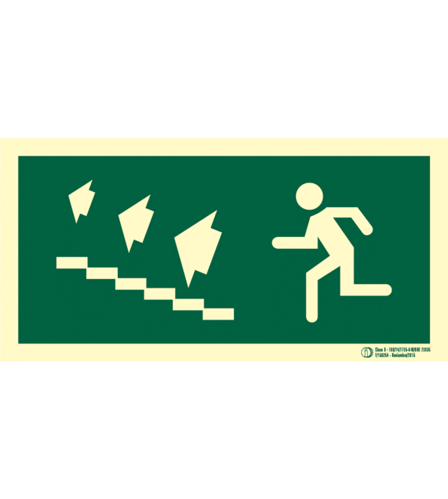Señal / Cartel de Salida escalera evacuación. Clase B - Imagen 3