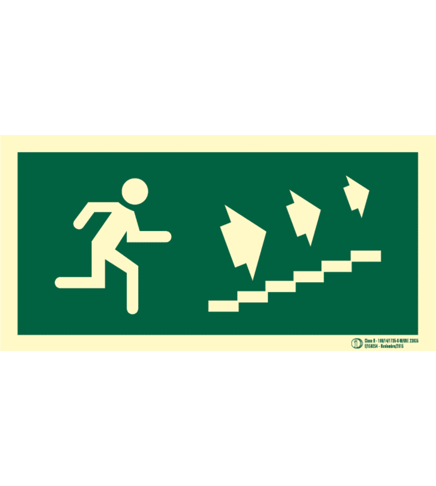 Señal / Cartel de Salida escalera evacuación. Clase B - Imagen 4