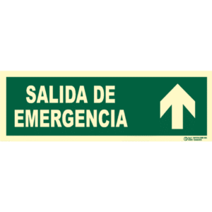 Señal / Cartel Salida emergencia con flecha. Clase B