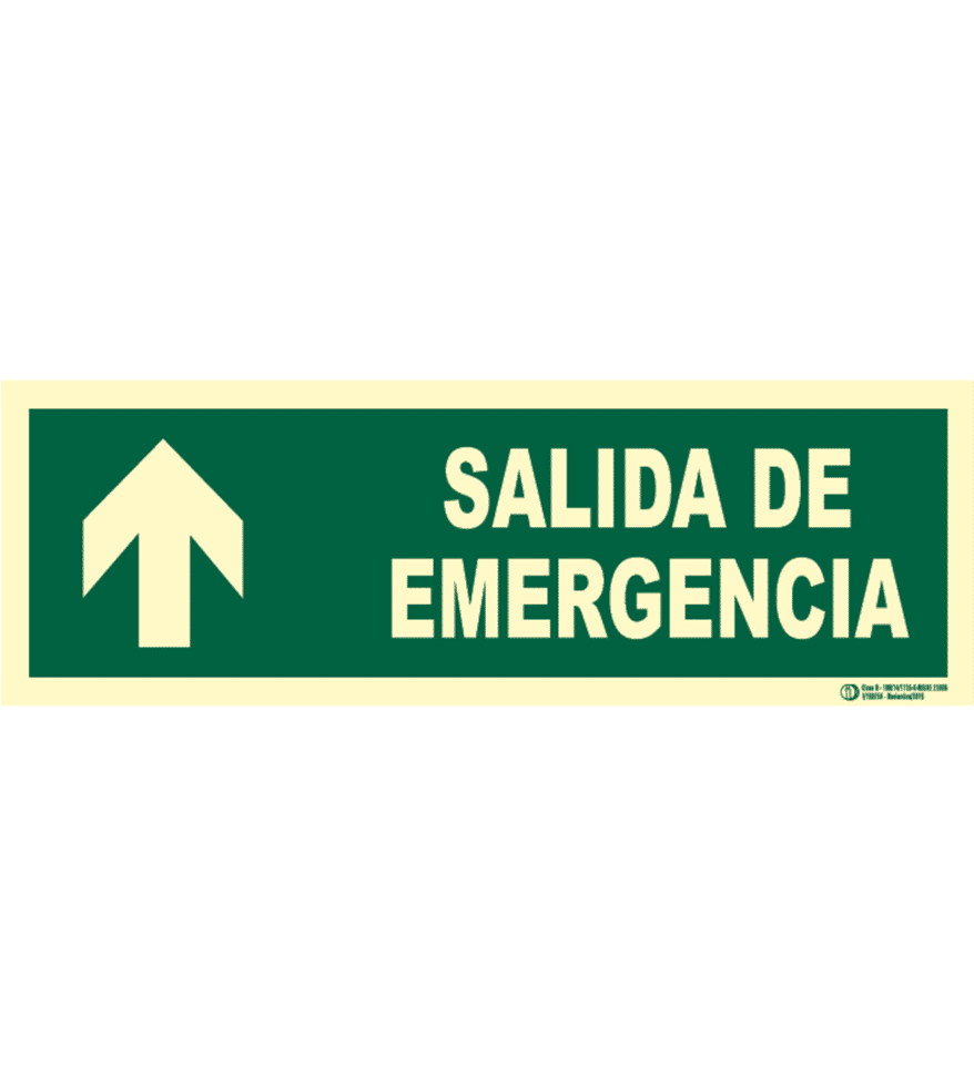 Señal / Cartel Salida emergencia con flecha. Clase B - Imagen 8