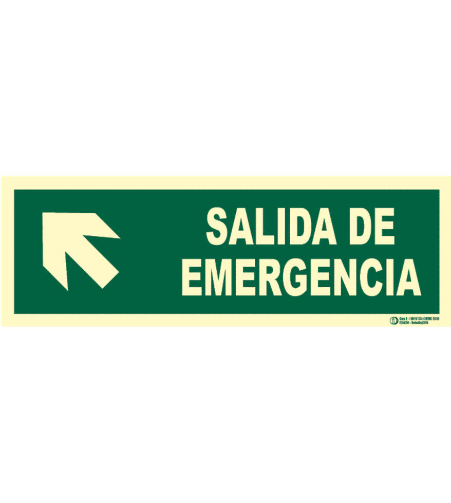 Señal / Cartel Salida emergencia con flecha. Clase B - Imagen 7