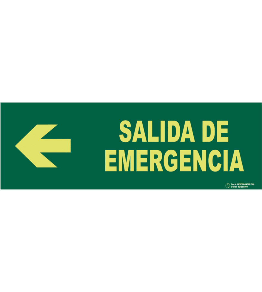 Señal / Cartel de Salida emergencia con flecha. Clase A - Imagen 3