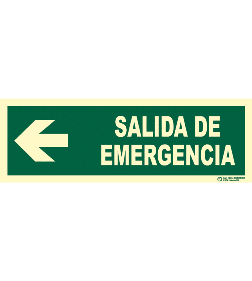Señal / Cartel Salida emergencia con flecha. Clase B - Imagen 6