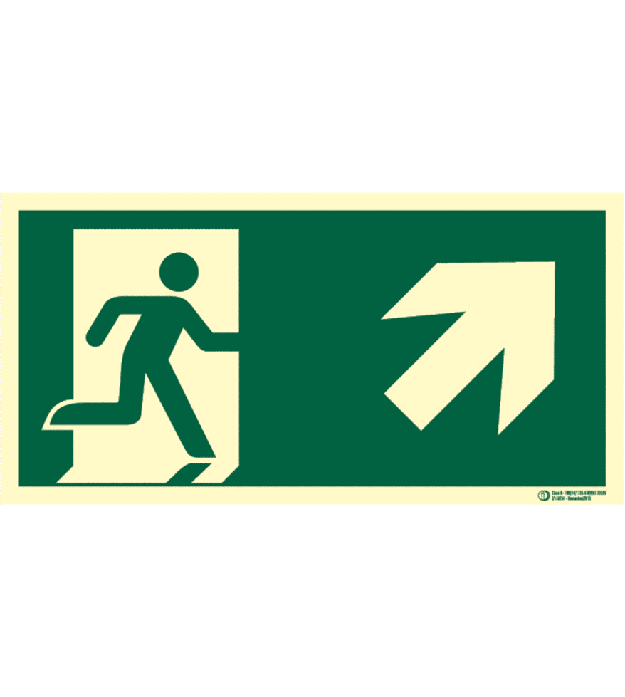 Señal / Cartel evacuación con flecha. Clase B - Imagen 2