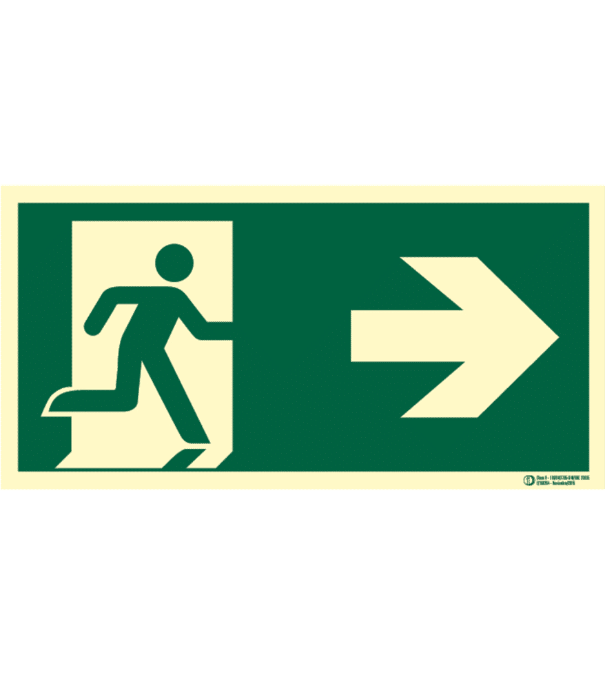 Señal / Cartel evacuación con flecha. Clase B - Imagen 3