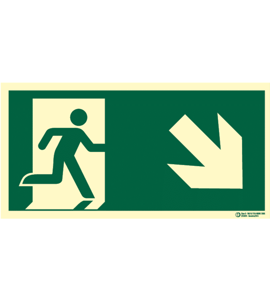 Señal / Cartel evacuación con flecha. Clase B - Imagen 4