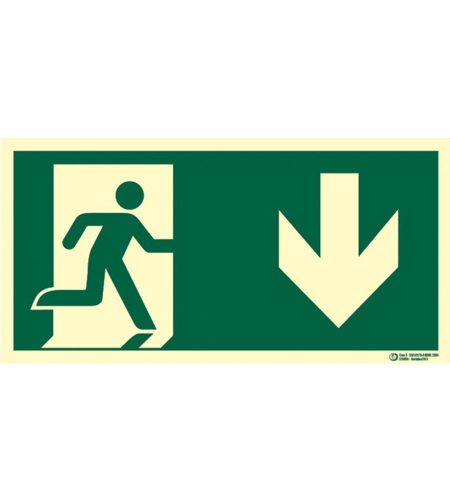 Señal / Cartel evacuación con flecha. Clase B - Imagen 5