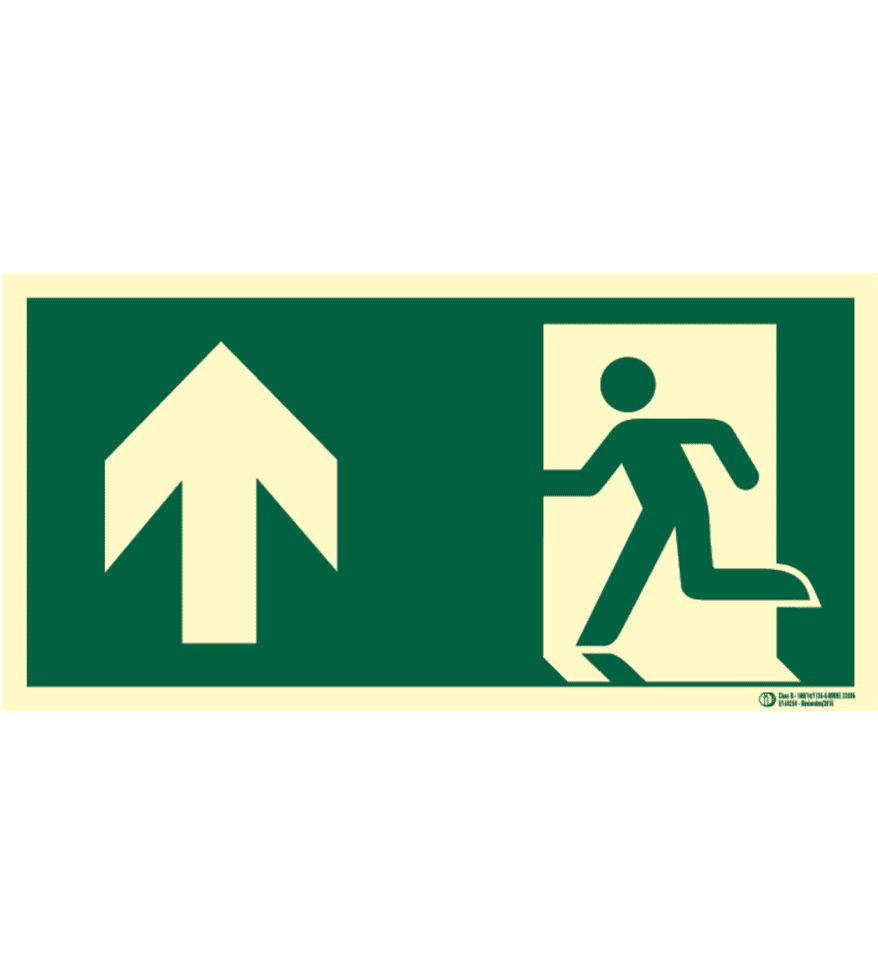 Señal / Cartel evacuación con flecha. Clase B - Imagen 6