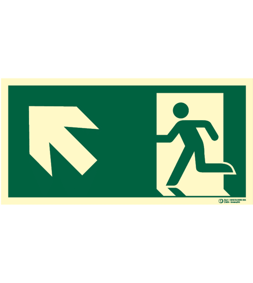 Señal / Cartel evacuación con flecha. Clase B - Imagen 7