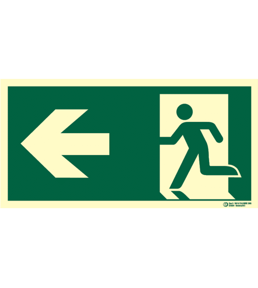 Señal / Cartel evacuación con flecha. Clase B - Imagen 8