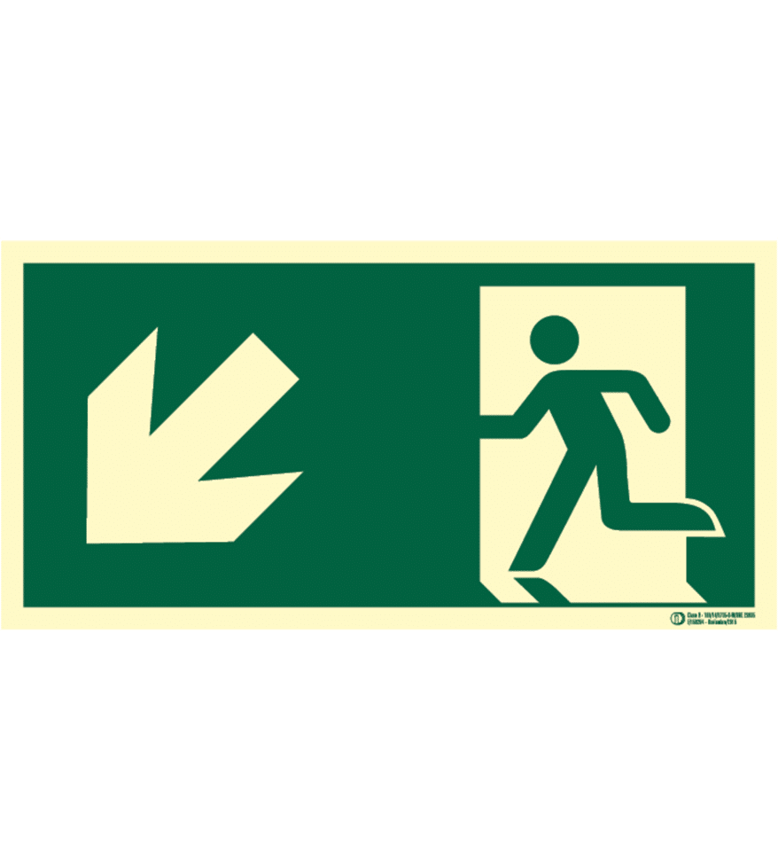 Señal / Cartel evacuación con flecha. Clase B - Imagen 9