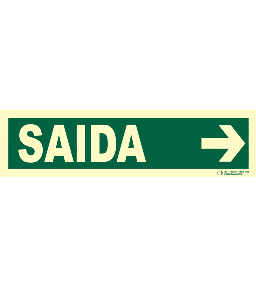 Señal / Cartel de Saida. Monolingüe Clase B - Imagen 3