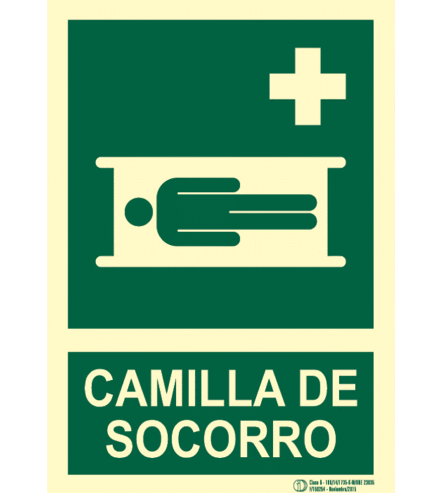 Señal / Cartel Camilla de socorro. Clase B - Imagen 2