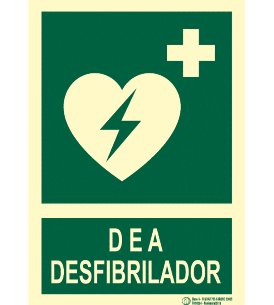 Señal / Cartel de Desfibrilador. Clase B - Imagen 2