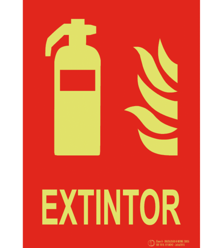 Señal / Cartel de Extintor luminiscente. Clase A - Imagen 2
