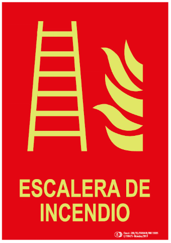 Señal / Cartel de Escalera de Incendio luminiscente. Clase A - Imagen 2