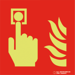 Señal / Cartel de Pulsador de alarma luminiscente. Clase A