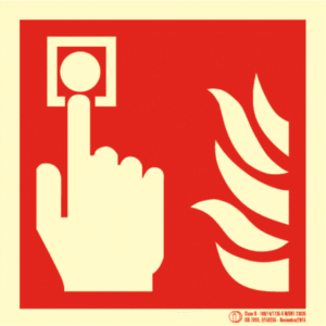 Señal / Cartel de Pulsador de alarma luminiscente. Clase B.