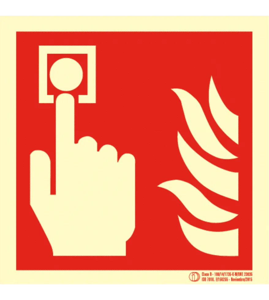 Cartel / Señal luminiscente «Pulsador de alarma»