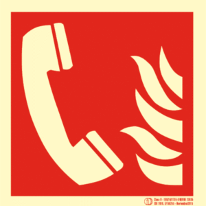 Señal / Cartel de Teléfono de emergencia luminiscente. Clase B.
