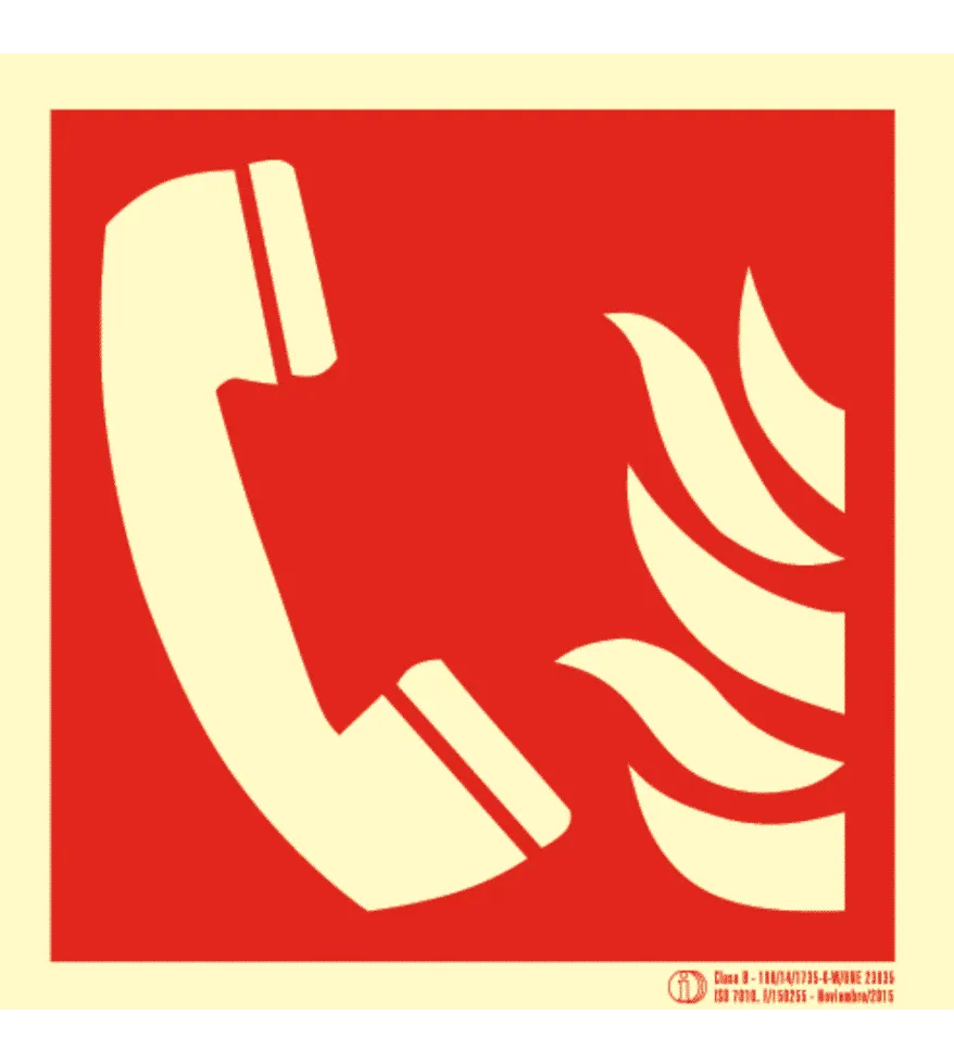 Cartel / Señal luminiscente «Teléfono de emergencia»