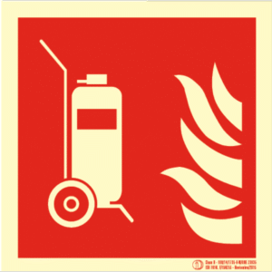 Señal / Cartel de Carro de Extintor luminiscente. Clase B.