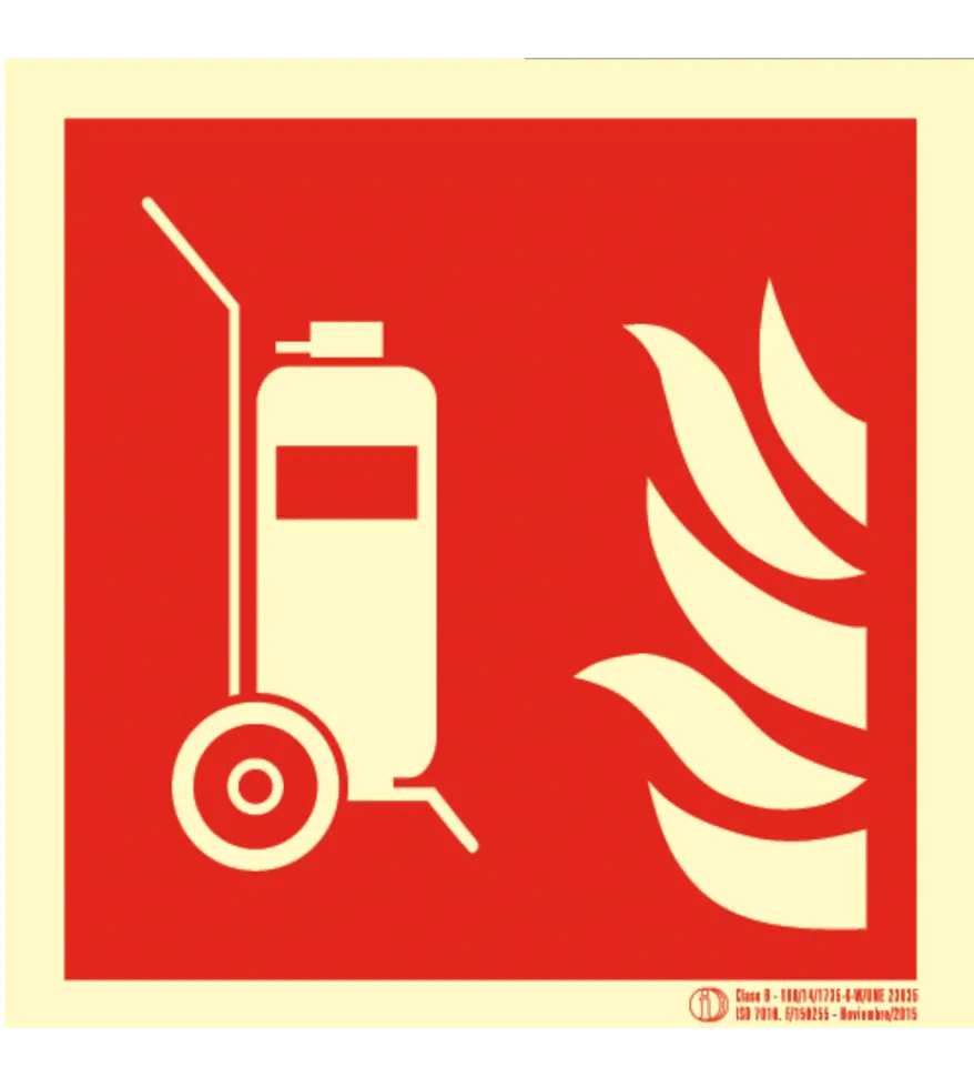 Cartel / Señal luminiscente «Carro extintor»