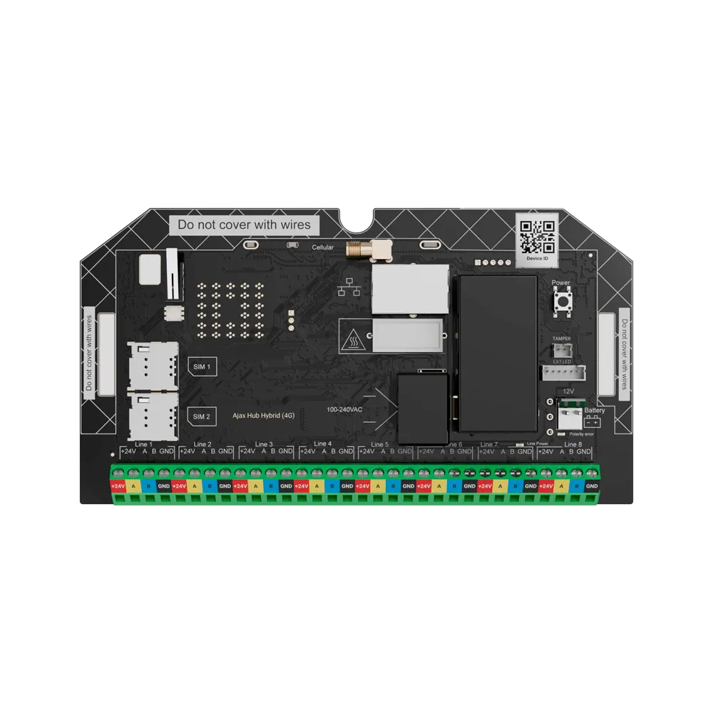 Ajax FIBRA-HUBHYBRID-4G-NOCASE Central Híbrida Grado 3