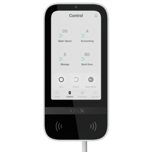 AJAX - FIBRA-KEYPADTOUCHSCREEN-W - KeyPad TouchScreen Fibra Touch RFID blanco