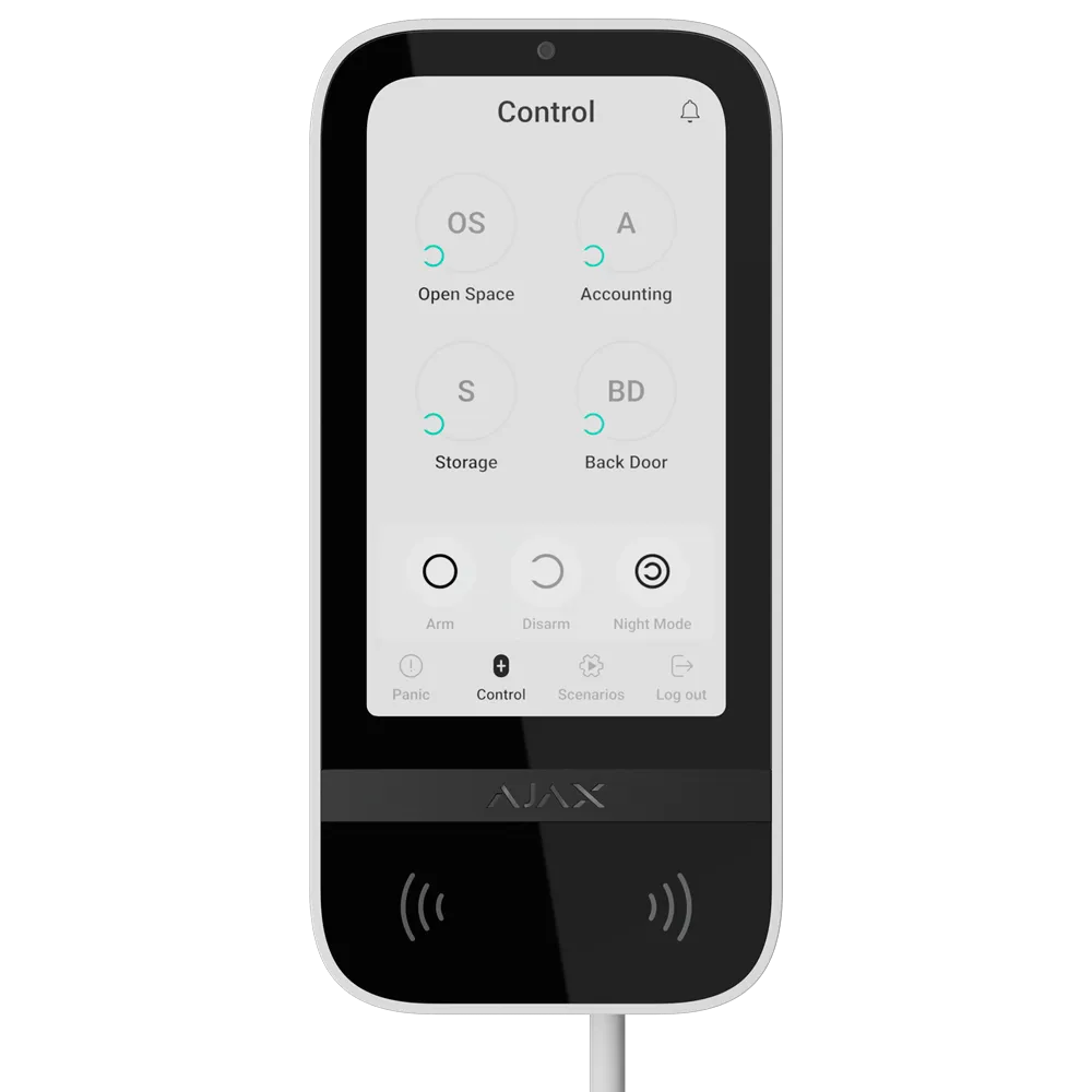 AJAX FIBRA-KEYPADTOUCHSCREEN-W Teclado Táctil Fibra RFID