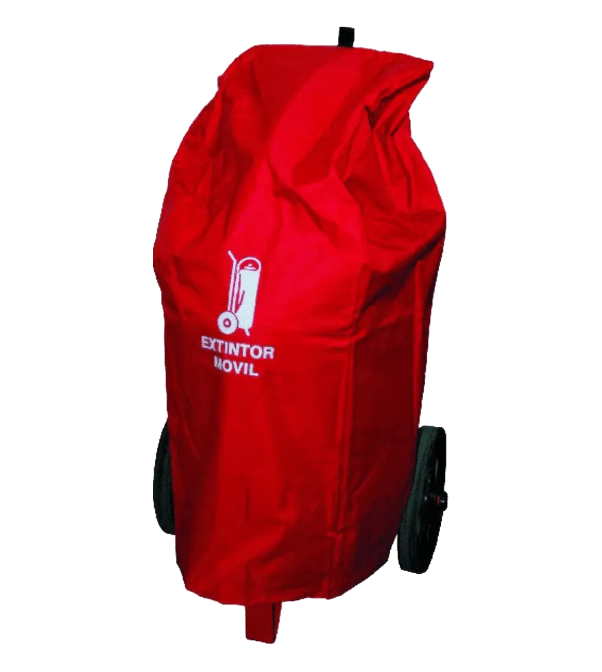 Funda protectora para extintor de polvo ABC y CO₂ en poliéster y PVC — Serior