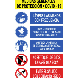 Señal / Cartel Medidas Generales de Protección - Covid-19
