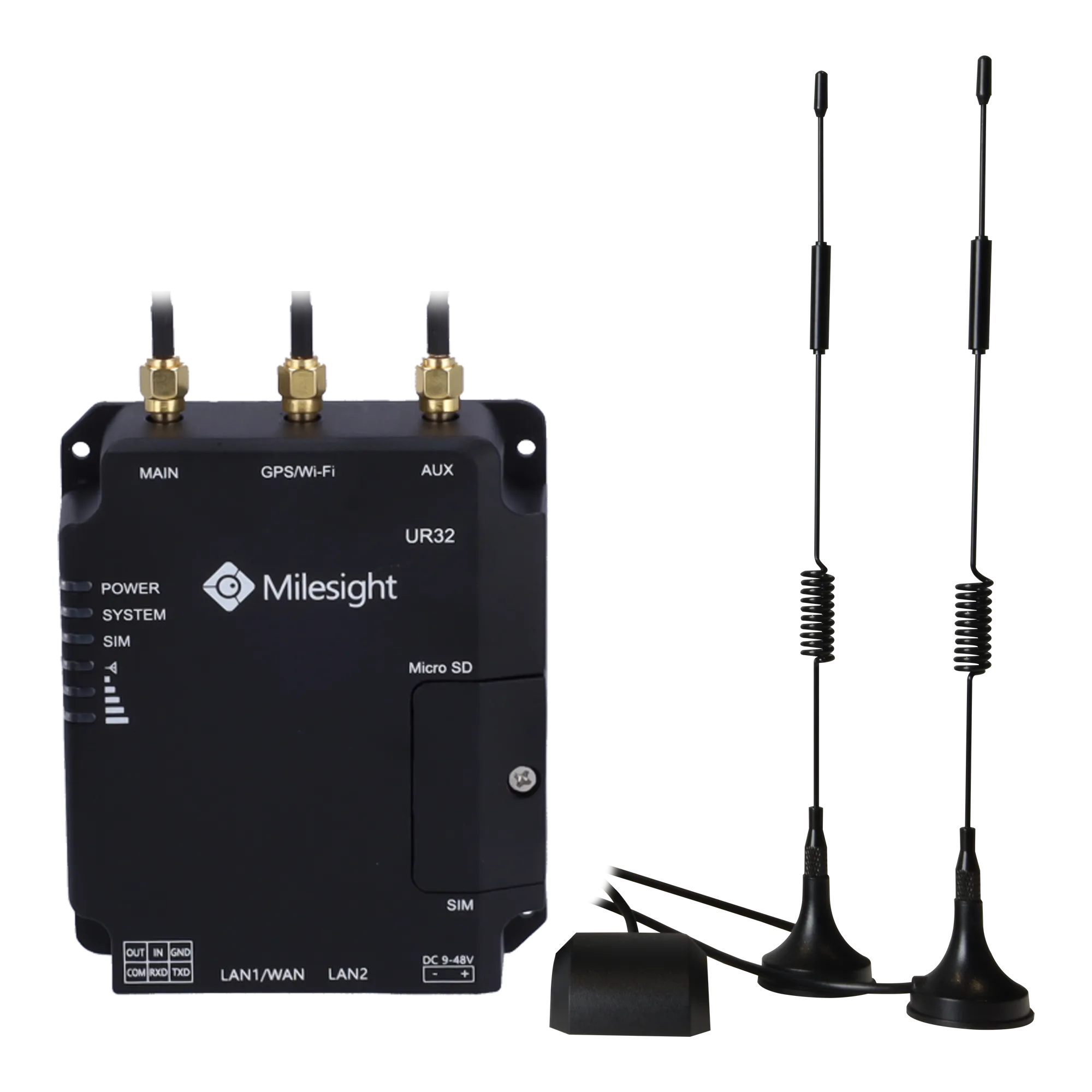 Router 4G Cat 4 con PoE Milesight MS-UR32-L04EU-G-P GPS
