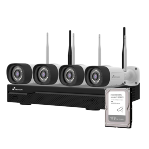 Nivian NV-KIT1030W6-4CAM-1TB Kit CCTV – WiFi · NVR 10 canales · 4 cámaras · 1TB