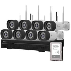 Nivian NV-KIT1630W6-8CAM-1TB Kit CCTV – WiFi · NVR 16 canales · 8 cámaras · 1TB