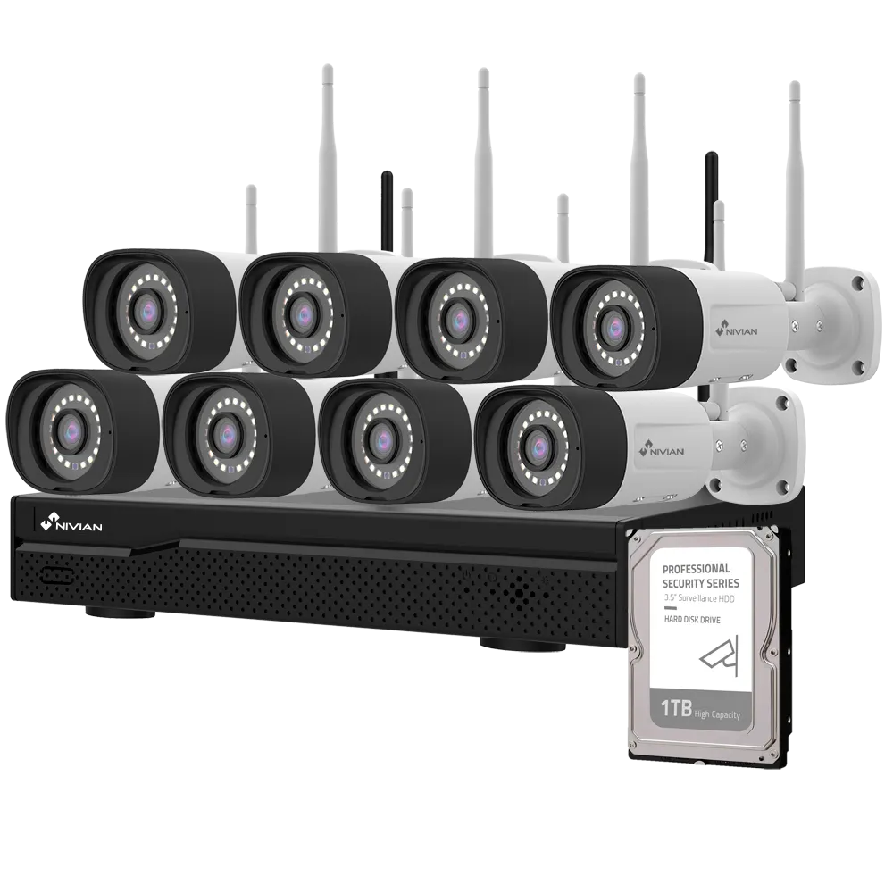 Kit CCTV WiFi Nivian NV-KIT1630W6-8CAM-1TB 16 Canales 8 Cámaras