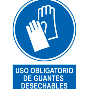 Señal / Cartel De Uso Obligatorio De Guantes Desechables