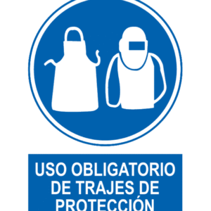 Señal / Cartel de Uso obligatorio de trajes protección