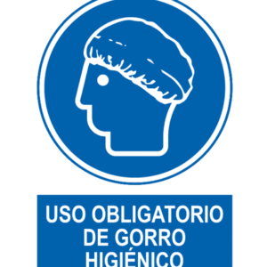 Señal / Cartel de Uso obligatorio de gorro higiénico