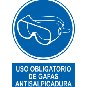 Señal / Cartel de Uso obligatorio gafas antisalpicaduras