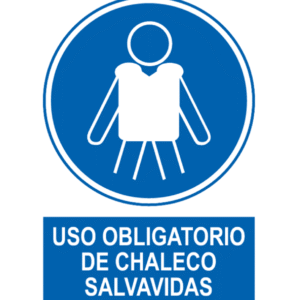 Señal / Cartel de Uso obligatorio de chaleco salvavidas