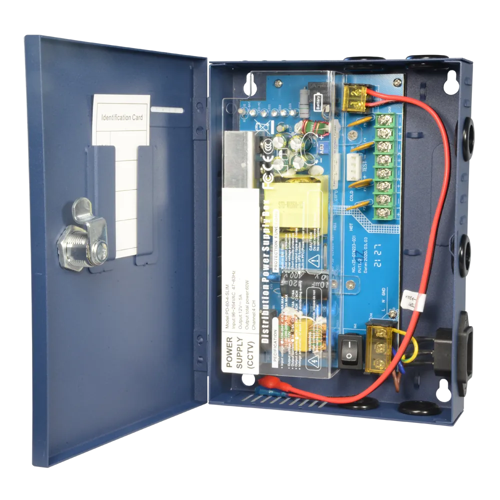Caja Distribución 4 Salidas 12V 60W Dahua PD-60-4-SLIM
