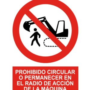 Señal de Prohibido circular permanecer radio máquina