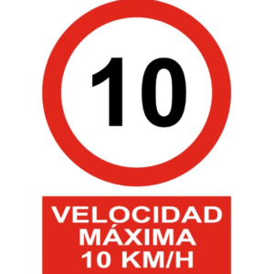 Señal / Cartel de Velocidad máxima 10 Km/h