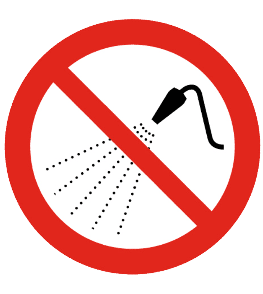 Señal / Cartel de Prohibido rociar con agua - Imagen 2