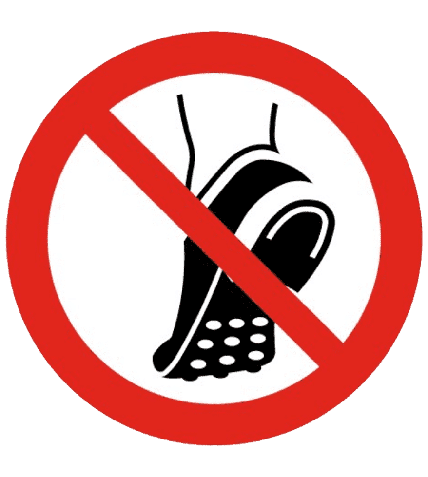 Señal / Cartel de Prohibido uso calzado con tachuelas - Imagen 2